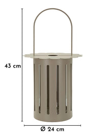 Laterne Saturno Taupe Metall – Windlicht Deko