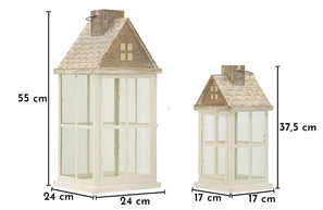 Laterne Home Weiß Grau 55 cm – Windlicht