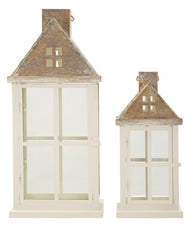 Laterne Home Weiß Grau 55 cm – Windlicht