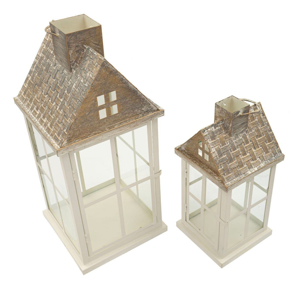 Laterne Home Weiß Grau 55 cm – Windlicht