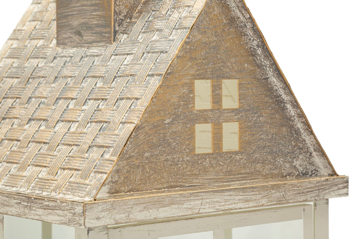 Laterne Home Weiß Grau 55 cm – Windlicht