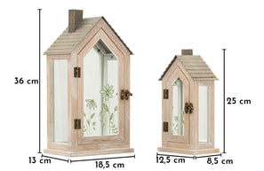 Laterne Blumen Holz 2er Set – Windlicht Deko