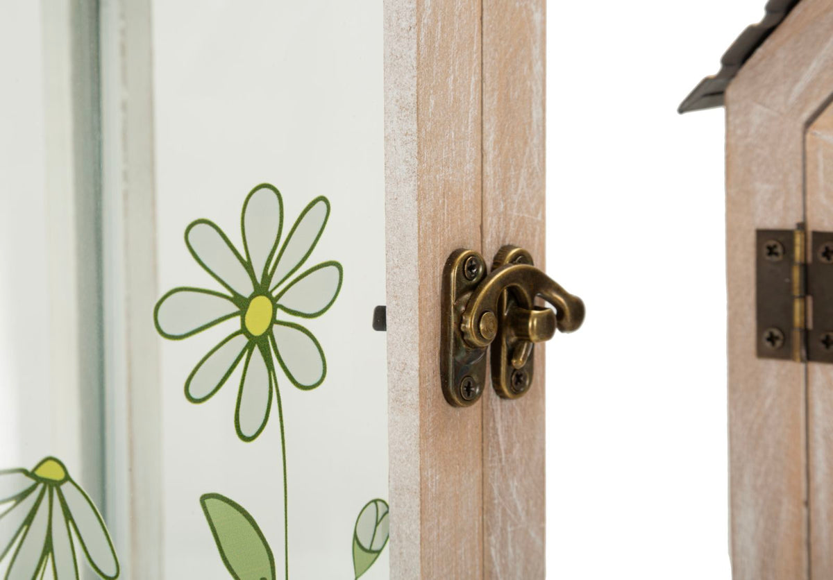 Laterne Blumen Holz 2er Set – Windlicht Deko