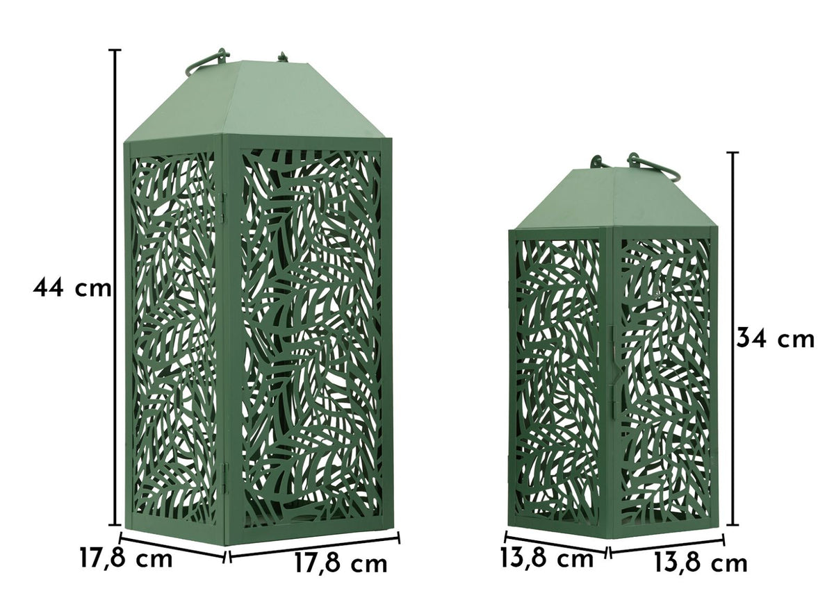 Laterne Blatt Grün 44 cm – Windlicht