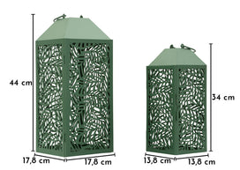 Laterne Blatt Grün 44 cm – Windlicht