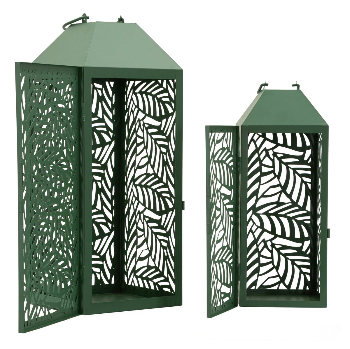 Laterne Blatt Grün 44 cm – Windlicht
