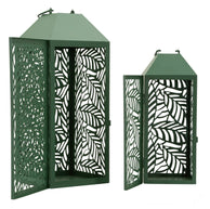 Laterne Blatt Grün 44 cm – Windlicht