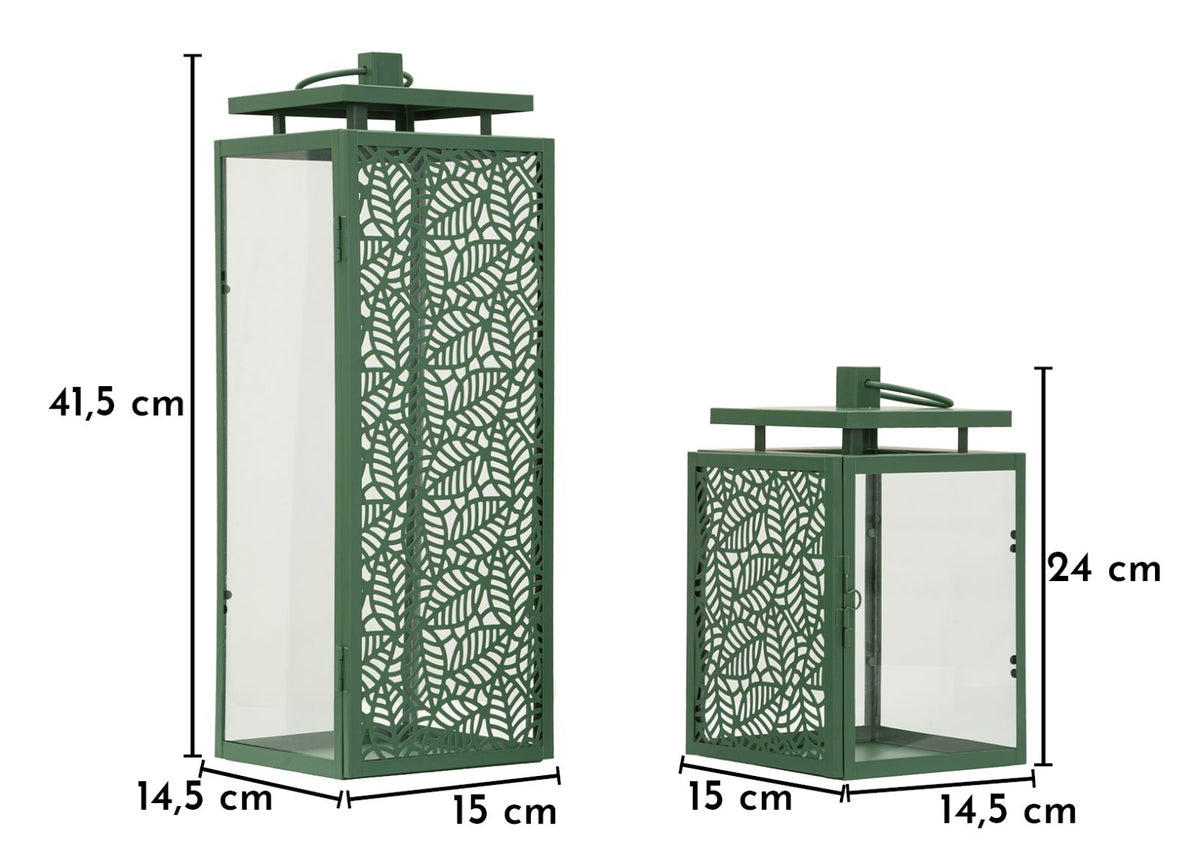 Laterne Hall Grün 41,5 cm – Windlicht
