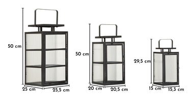 Laterne Andromeda Schwarz 50 cm – Windlicht