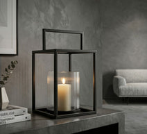 Laterne Simply Schwarz Offen Metall – Windlicht Deko