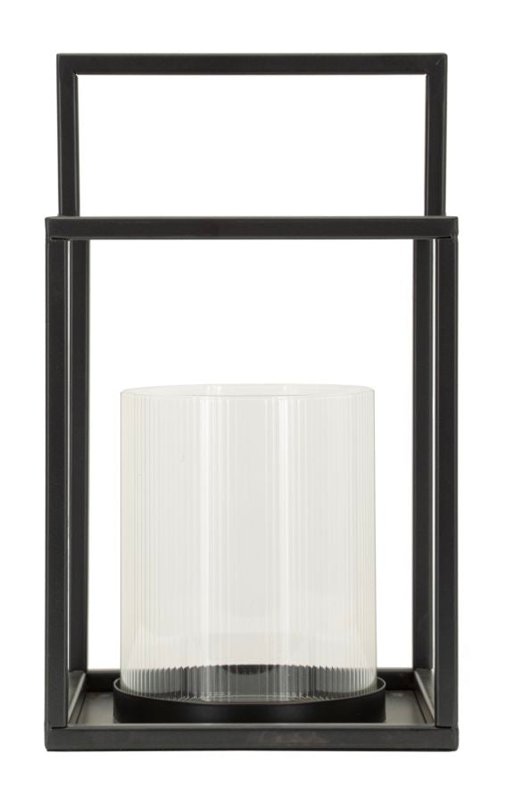 Laterne Simply Schwarz Offen Metall – Windlicht Deko