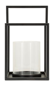 Laterne Simply Schwarz Offen Metall – Windlicht Deko