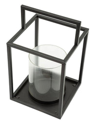 Laterne Simply Schwarz Offen Metall – Windlicht Deko