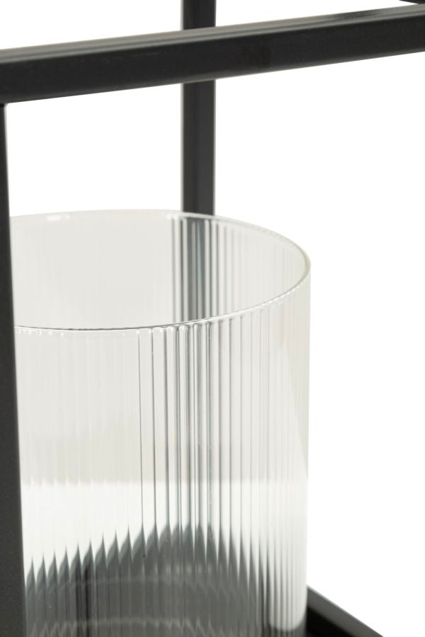Laterne Simply Schwarz Offen Metall – Windlicht Deko