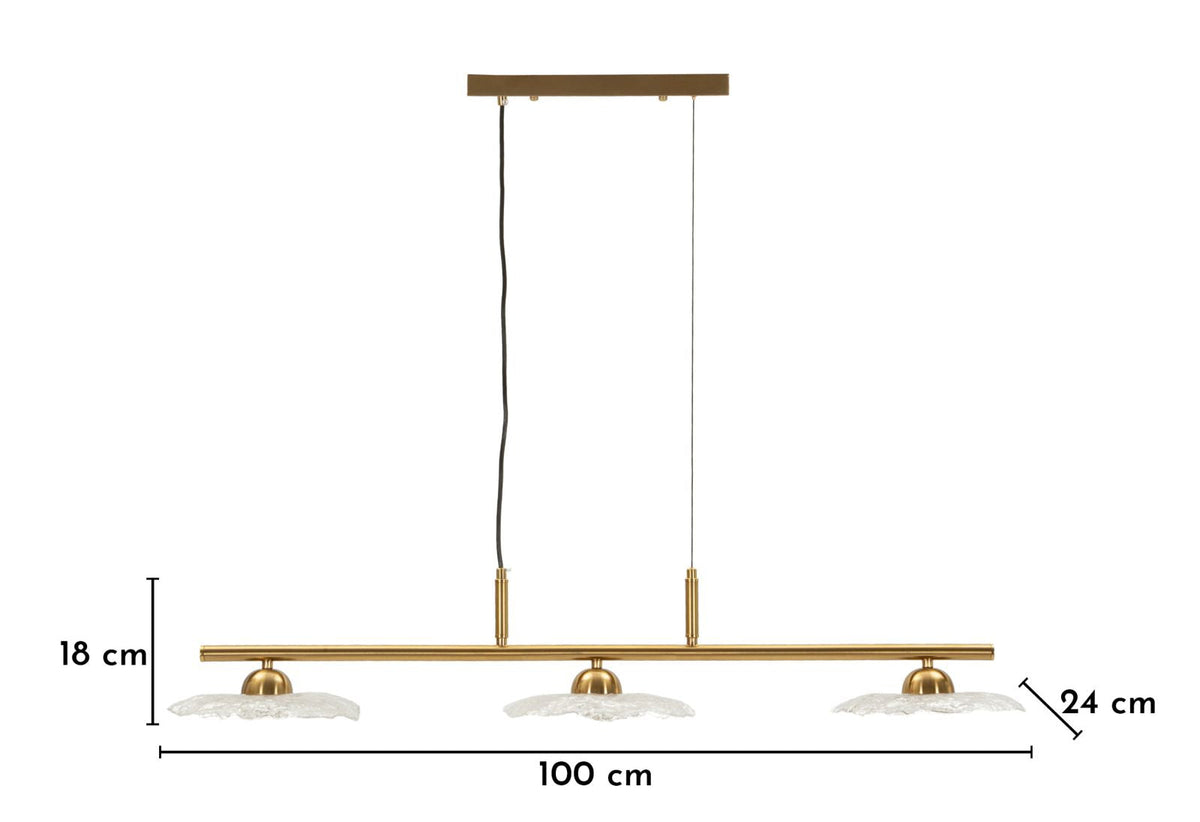 Deckenleuchte Transparent Gold 18 cm – Deckenlampe