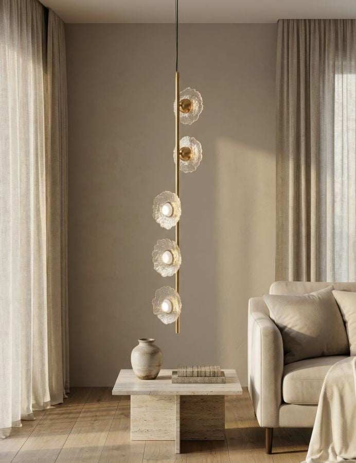 Deckenleuchte Transparent Gold 110 cm – Deckenlampe