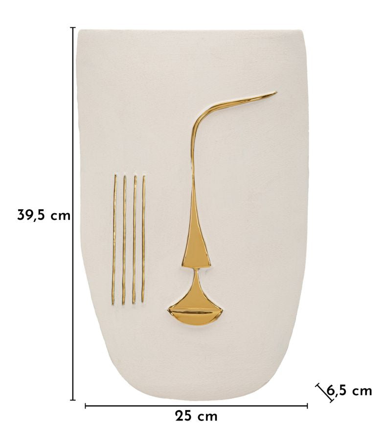 Wandpaneel Geometrisch Weiß Gold 39,5 cm – Wanddeko
