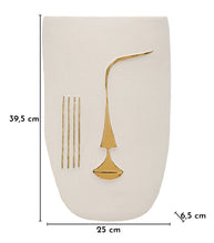 Wandpaneel Geometrisch Weiß Gold 39,5 cm – Wanddeko