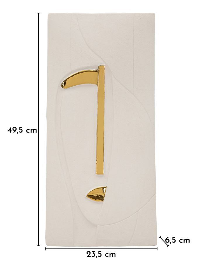 Wandpaneel Minimal Weiß Gold 49,5 cm – Wanddeko