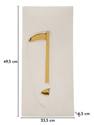 Wandpaneel Minimal Weiß Gold 49,5 cm – Wanddeko