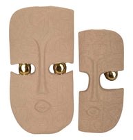 Wandpaneel Gesicht Braun Gold 40 cm – Wanddeko