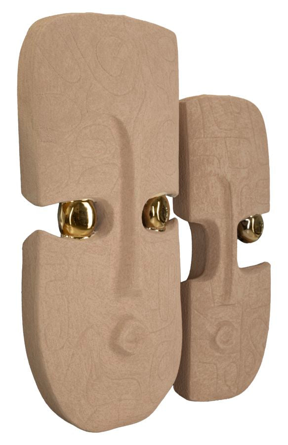 Wandpaneel Gesicht Braun Gold 40 cm – Wanddeko