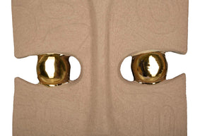 Wandpaneel Gesicht Braun Gold 40 cm – Wanddeko