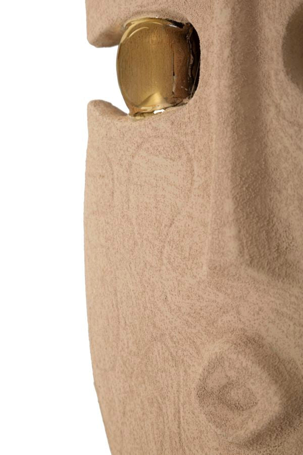 Wandpaneel Gesicht Braun Gold 40 cm – Wanddeko