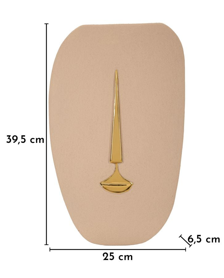 Wandpaneel Minimal Braun Gold 39,5 cm – Wanddeko