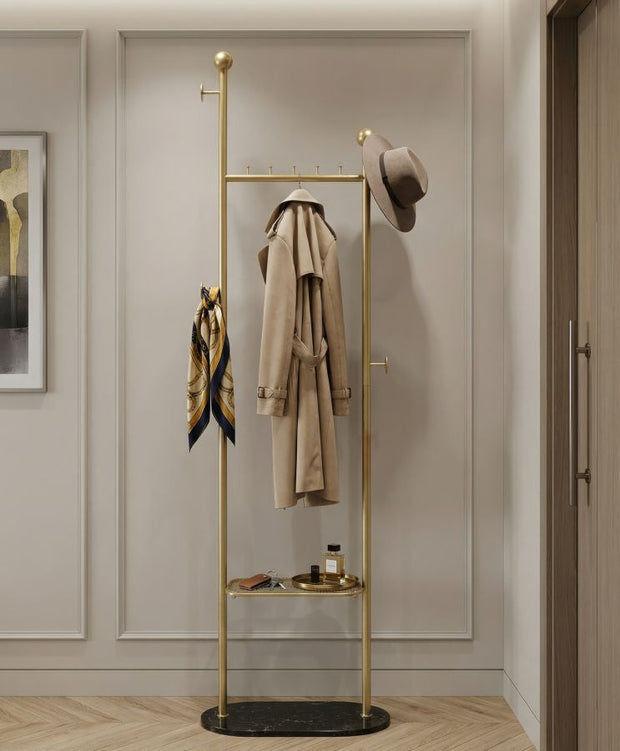 Kleiderständer Olaf Gold Schwarz 178 cm – Garderobe