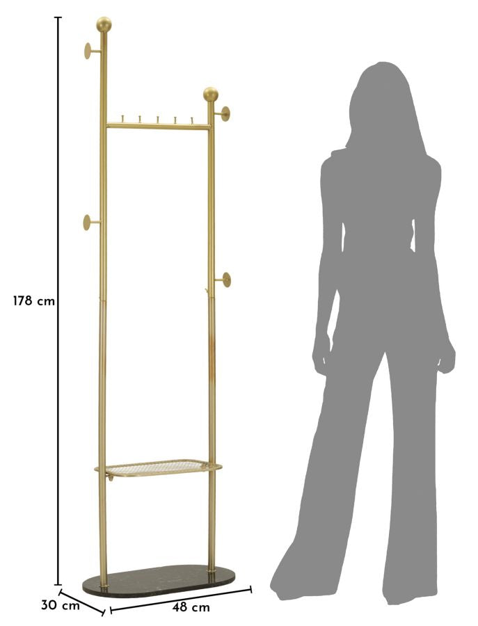 Kleiderständer Olaf Gold Schwarz 178 cm – Garderobe