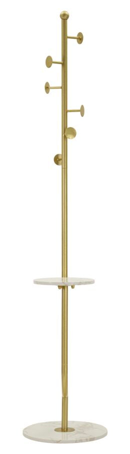 Kleiderständer Regal Gold Weiß 176 cm – Garderobe