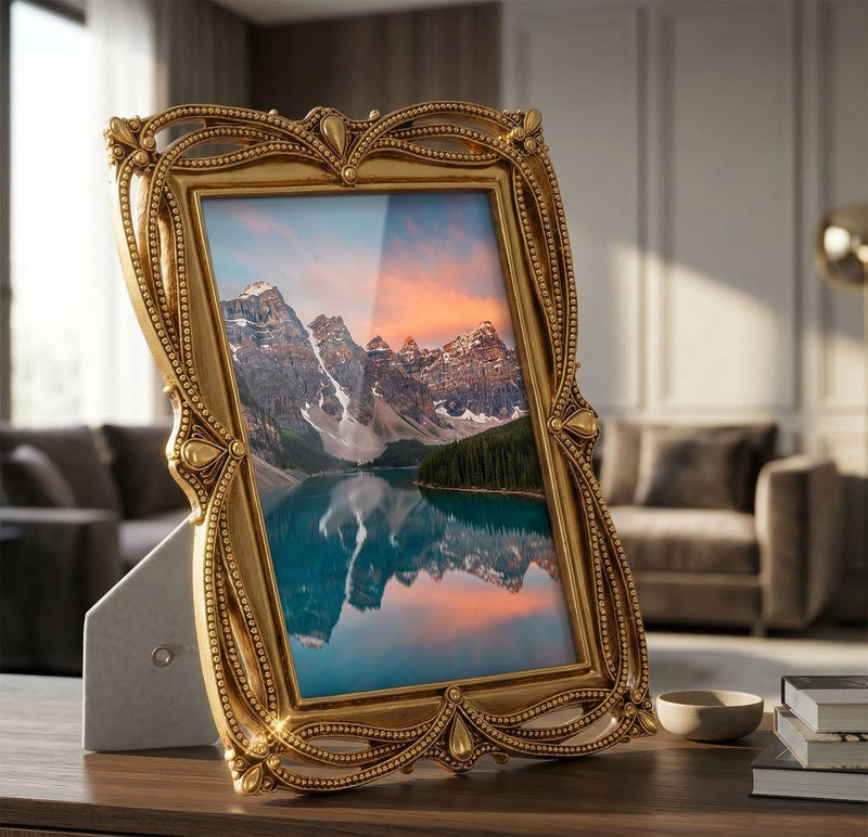 Bilderrahmen Geflochten Gold Klein – Fotorahmen Deko
