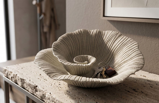 Dekotablett Blütenblätter Sand 13 cm – Schmuckschale